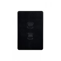 Flat Cat - Switch Vertical 2 Gang 10AX/16A 250V~  Black x10 - FLSWV2GBK