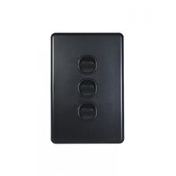 Flat Cat - Switch Vertical 3 Gang 10AX/16A 250V~  Matt Black x10 - FLSWV3GMBK
