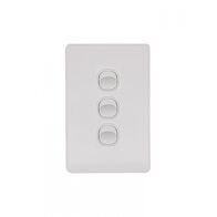 Flat Cat - Switch Vertical 3 Gang 10AX/16A 250V~  Matt White x10 - FLSWV3GMW