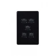 Flat Cat - Switch Vertical 5 Gang 10AX/16A 250V~  Black x5 - FLSWV5GBK
