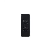 Flat Cat -u00a0Switch Vertical Architrave 2 Gang 10AX 16A 250V  Black x10 - FLSWVA2GBK