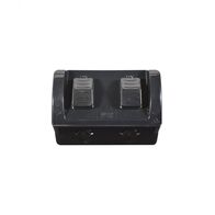 Hippo -u00a0Double Outdoor Power Point IP54 10A 250V~ Double Pole, Shallow  Black x1 - HPPP2GDSBK