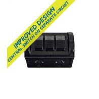 Hippo -u00a0 Power Point Weatherproof Double Outlet IP54 10A 250V with Extra Switch 10AX 10A Separate Circuit  Black x5 - HPPPSW2GBK