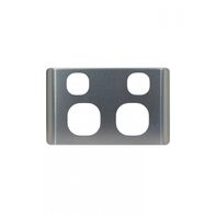 Leopard - Power Point Switched 2 Gang, 10A 250V~  Brushed Aluminium Cover x10 - LEPP2GCBA