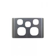 Leopard - Power Point Switched 2 Gang, 10A 250V~, With Extra Switch 16AX/20A  Brushed Aluminium Cover x5 - LEPPSW2GCBA