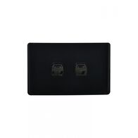 Leopard - Switch Horizontal 2 Gang, 16AX/20A 250V~  Black x10 - LESW2GBK