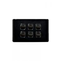 Leopard - Switch Horizontal 6 Gang, 16AX/20A 250V~  Black x5 - LESW6GBK