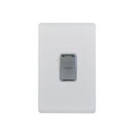 Leopard - Switch Oven 45A 250V~ Double Pole  White/Silver x5 - LESWDPOV45WSV