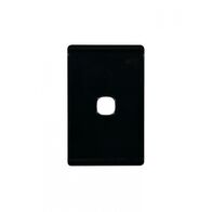Leopard - Switch Plate Vertical 1 Gang (Less Mech)  Black x10 - LESWPV1GBK