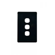 Leopard - Switch Plate Vertical 3 Gang (Less Mech)  Black x10 - LESWPV3GBK