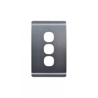 Leopard - Switch Plate Vertical 3 Gang (Less Mech)  White x10 - LESWPV3G