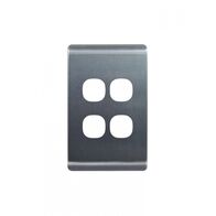 Leopard - Switch Plate Vertical 4 Gang (Less Mech)  White x10 - LESWPV4G