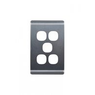 Leopard -u00a0Switch Plate Vertical 5 Gang (Less Mech)  White x10 - LESWPV5G