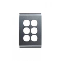 Leopard - Switch Vertical 6 Gang, 16AX/20A 250V~  Brushed Aluminium Cover x5 - LESWPV6GCBA