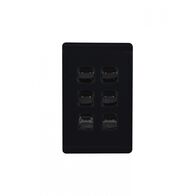 Leopard - Switch Vertical 6 Gang, 16AX/20A 250V~  Black x5 - LESWV6GBK