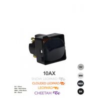 Meerkat -u00a0Double Pole Switch Mechanism 10AX 250V~ Cat's Eye  Black x5 - MESWCDPBK
