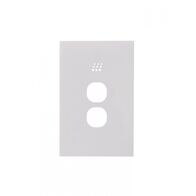 Powermesh -u00a0Multi Purpose Switch 2 Button Maxu00a05AX total, 220-240V 50Hz, 2 or 3 wire auto-sensing (Formerlyu00a0PMPUSWMPV2G)  Clouded Leopard Matt White Cover - PMMPS2CLCMW