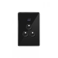 Powermesh -u00a0Multi Purpose Switch 3 Button Horizontalu00a0Maxu00a05AX total, 220-240V 50Hz, 2 or 3 wire auto-sensing (Formerlyu00a0PMPUSWMPV3G)  Black x1 - PMMPS3BK