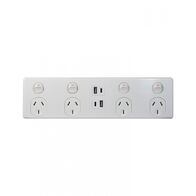 Puma - Power Point 4 Gang 10A 250V~ Double Pole Plus 4 Gang USB Charger Type A & C (3.1A Top & 3.1A Bottom)  x1 - PU4X4AC