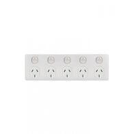 Puma - 5 Gang Fixed Power Point Double Pole 10A 250V  Matt White x15 - PUBIG5MW