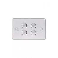 Puma - Switch Horizontal 4 Gang 10AX/16A 250V Vandal Proof  x10 - PUSW4GVP