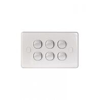 Switch Horizontal 6 Gang 10AX/16A 250V Vandal Proof  x5 - PUSW6GVP