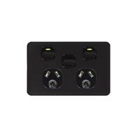 Senoa Simple -u00a0Power Point Switched 2 Gang 10A 250V~ With Removable Extra Switch 16AX/20A  Black x5 - SENPPSW2GBK