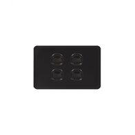 Senoa Simple -u00a0Switch Glass Front Horizontal 4 Gang 16AX/20A 250V  White x10 - SENSW4G