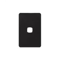 Senoa Simple -u00a0Switch Plate Vertical 1 Gang (Less Mech)  Black  x10 - SENSWPV1GBK