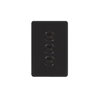 Senoa Simple -u00a0Switch Glass Front Vertical 3 Gang 16AX/20A 250V  Black x10 - SENSWV3GBK