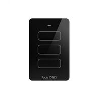 Senoa Accessibility Multi Purpose Switch 3 Button 10A Max 230V  Glass Facia Replacement - Black x1 - SNASGF3BK