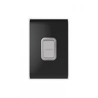 Snow Leopard - Switch Oven 45A 250V~ Double Pole, White Cover, White Grid  Black/Silver x5 - SNSWDPOV45BS