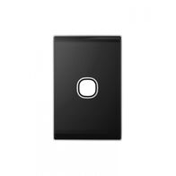 Snow Leopard - Switch Plate Vertical 1 Gang (Less Mech), White Cover, White Grid  Black/Black x10 - SNSWPV1GBB