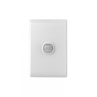 Snow Leopard -u00a0Switch Vertical 1 Gang 16AX/20A 250V~, White Cover, White Grid  White/Silver x10 - SNSWV1GWS