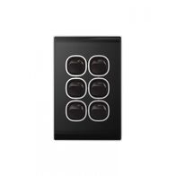 Snow Leopard -u00a0Switch Vertical 6 Gang 16AX/20A 250V~, White Cover, White Grid  Black/Black x5 - SNSWV6GBB