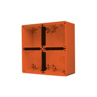 Buffalo -u00a0Enclosure Back Box 4 Gang with 2 x 32mm & 2 x 25mm Entries Chemical Resistant Orange  x1 - BUBB4GRO