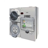 Buffalo -u00a0Combination Switched Socket IP66 20A 500V ac 5 Pin With RCD 30mA Protection On BUBB4G with Neon Indicator  x1 - BUC520RC30N