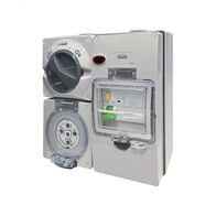 Buffalo -u00a0Combination Switched Socket IP66 32A 500V ac 5 Pin With RCD 30mA Protection On BUBB4G with Neon Indicator  x1 - BUC532RC30N