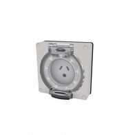 Buffalo -u00a0Socket IP66 10A 250V~ 2 Flat & 1 Round Pin, Less Enclosure  x1 - BUSO310LLE