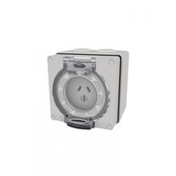 Buffalo - Socket IP66 15A 250V~ 3 Flat Pin  x1 - BUSO315