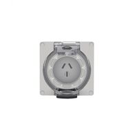 Buffalo -u00a0Socket IP66 20A 250V 3 Flat Pin Less Enclosure  x1 - BUSO320FLE