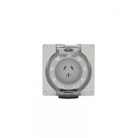 Buffalo - Socket Auto-Switched IP66 10A 250V~ 3 Flat Pin  x1 - BUSOAU310