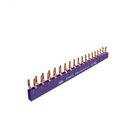 Wolverine -u00a0Busbar Insulated Pin 80 Amp 2 Pole 18 Module Combo Active Plus Neutral Purple  x15 - WOBBP18C