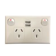 Power Point Double 10 Amp Double Pole With USB