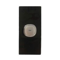 Glass Single Gang Architrave Switch With Built-In LED Push Button Black