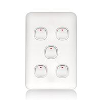 Switch 5 Gang 10 Amp Slim Wafer
