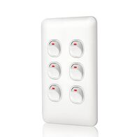 Switch 6 Gang 10 Amp Slim Wafer