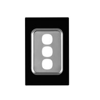Glass Three Gang Switch Body And Cover Only Black
