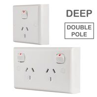 Power Point Double 10 Amp Double Pole Deep