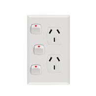 Double Power Point Vertical With Extra Switch